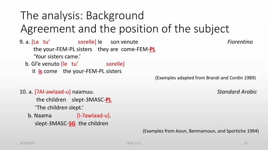 the analysis background agreement 2