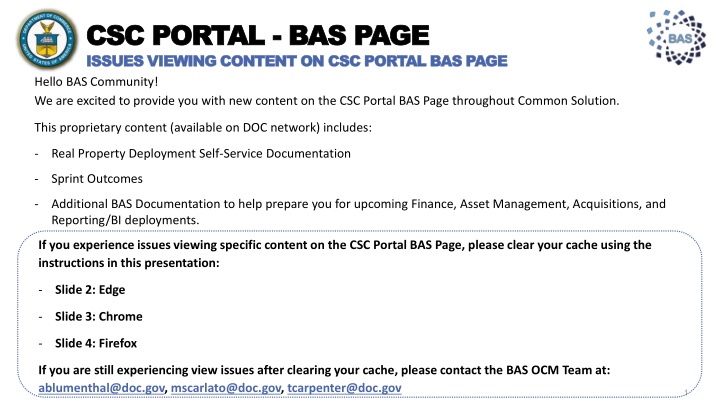 csc portal csc portal bas page issues viewing