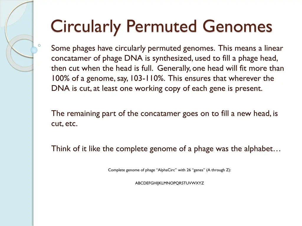 circularly permuted genomes