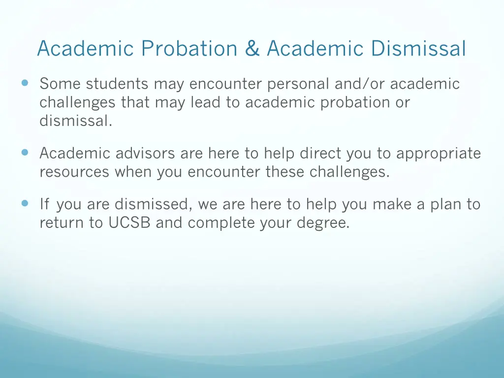 academic probation academic dismissal