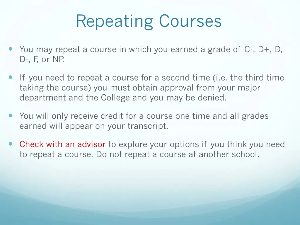 repeating courses