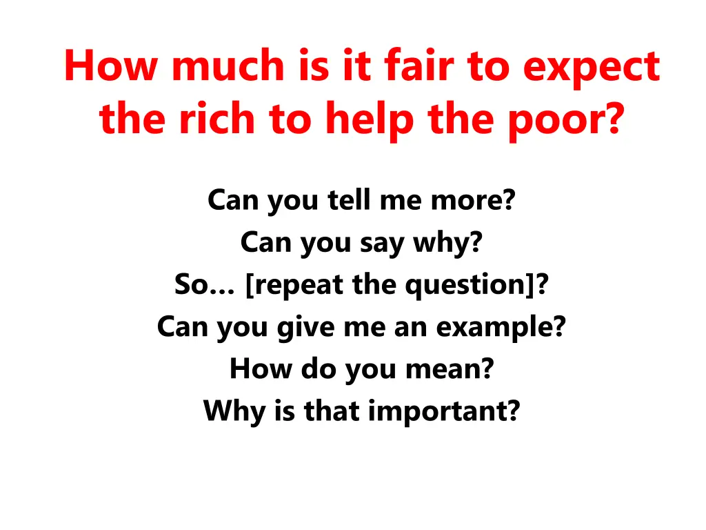 how much is it fair to expect the rich to help