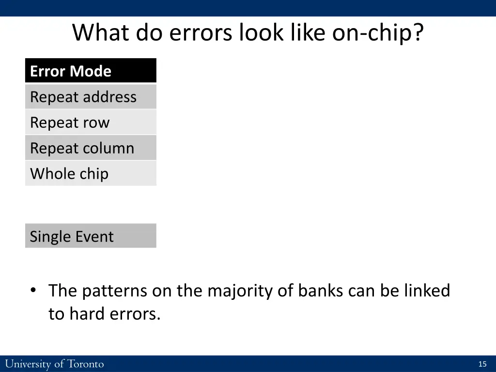 what do errors look like on chip 5