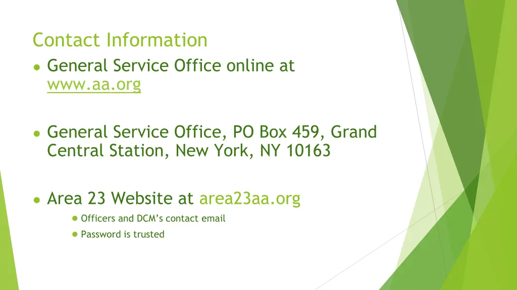 contact information general service office online