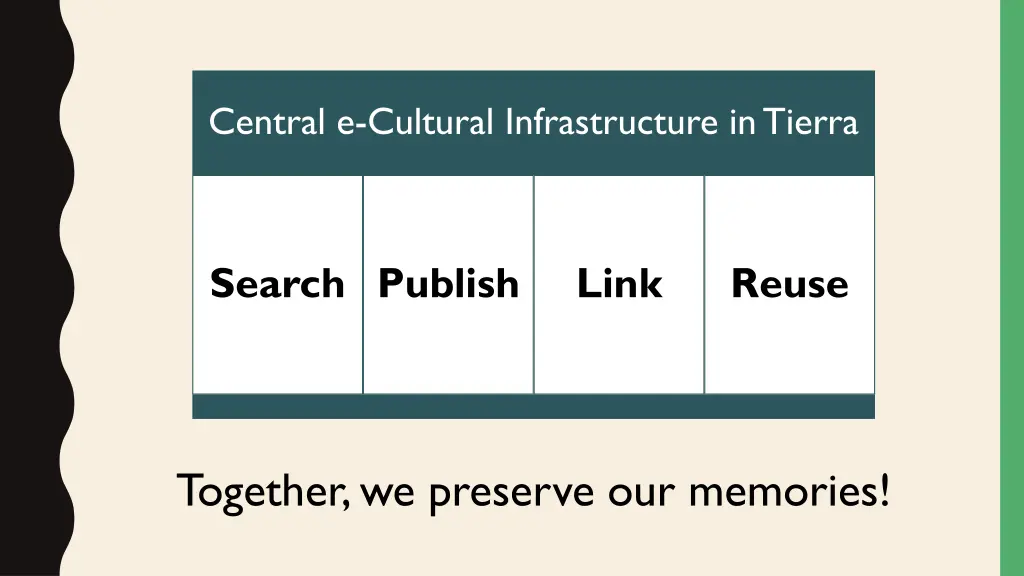 central e cultural infrastructure in tierra 1