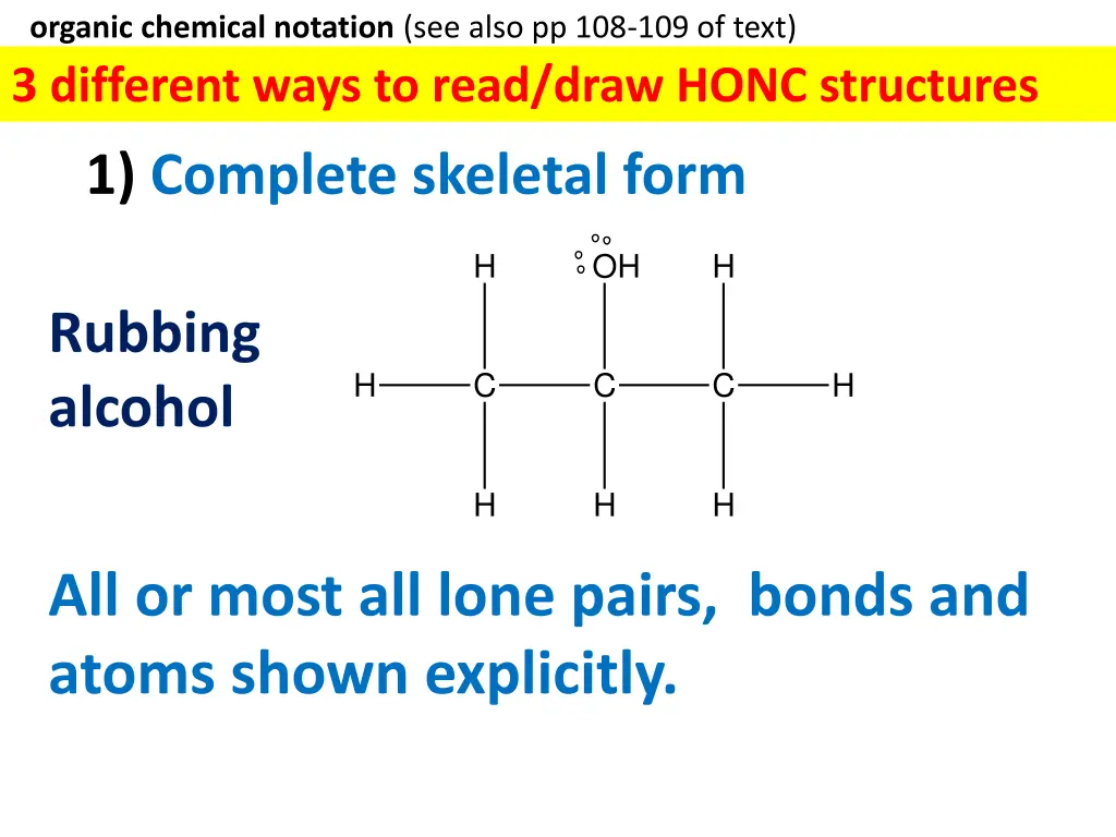 organic chemical notation see also