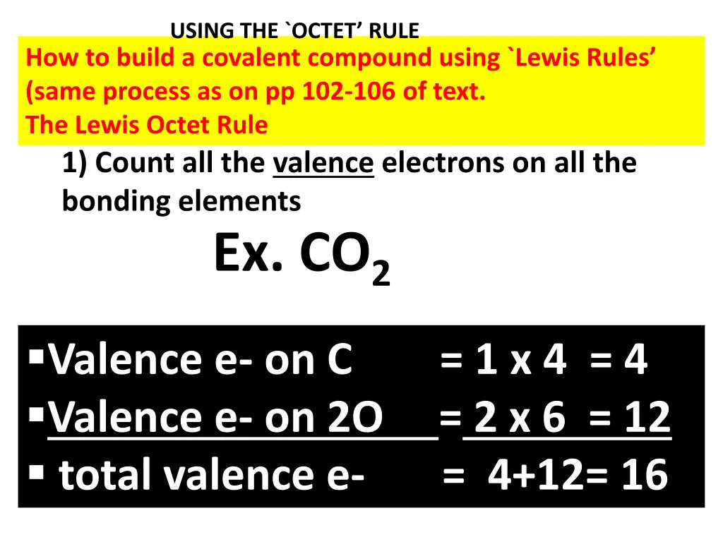 using the octet rule