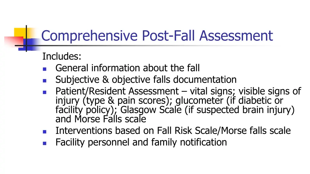 comprehensive post fall assessment