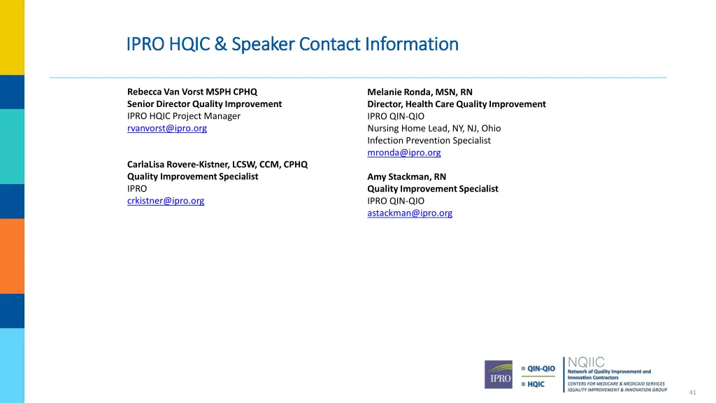 ipro hqic speaker contact information ipro hqic