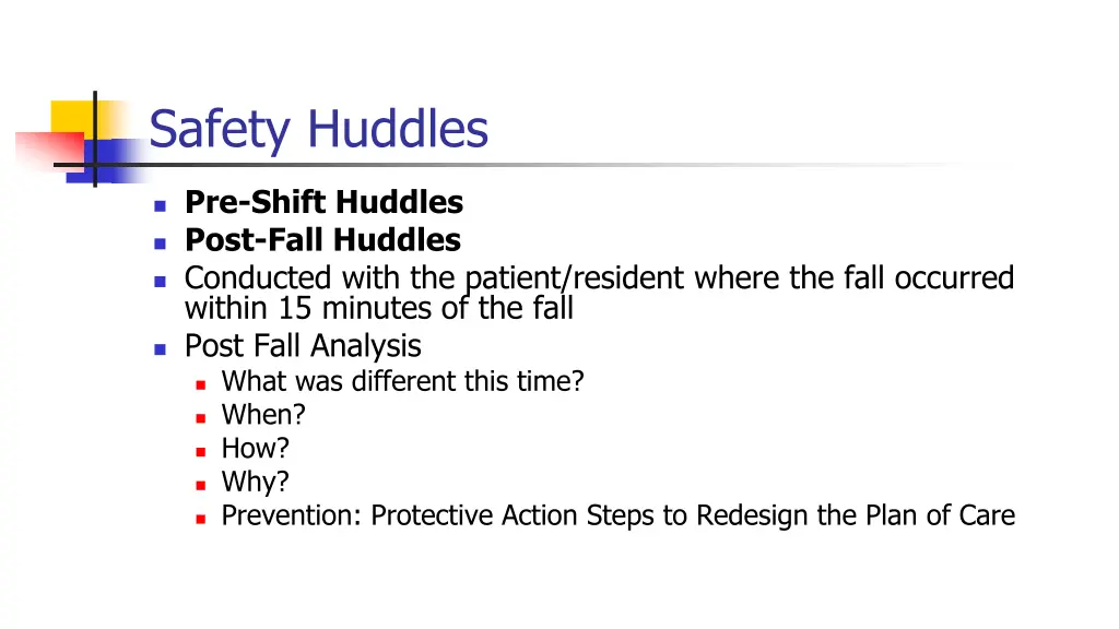 safety huddles