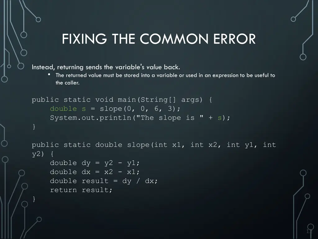 fixing the common error