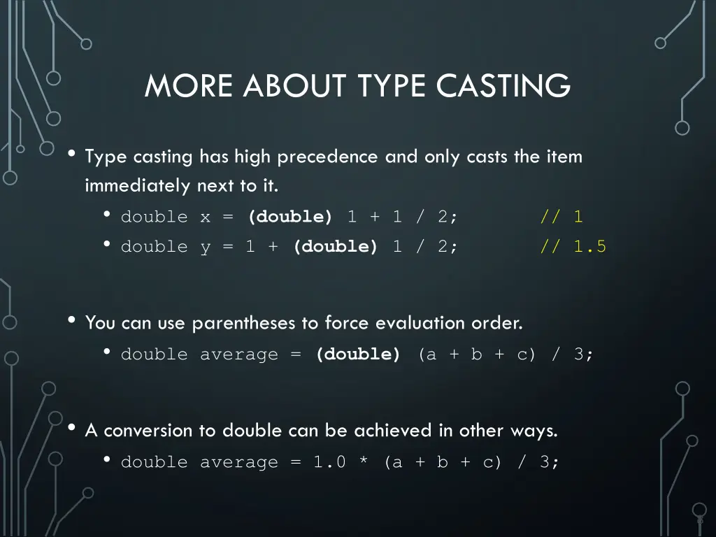 more about type casting