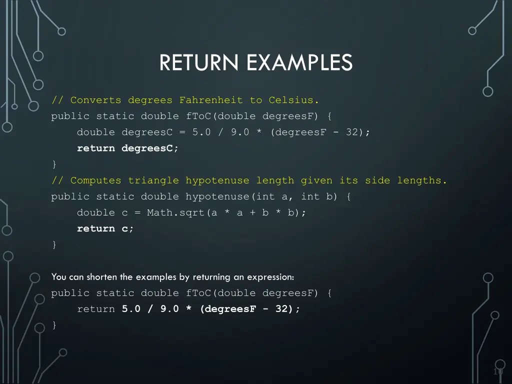 return examples