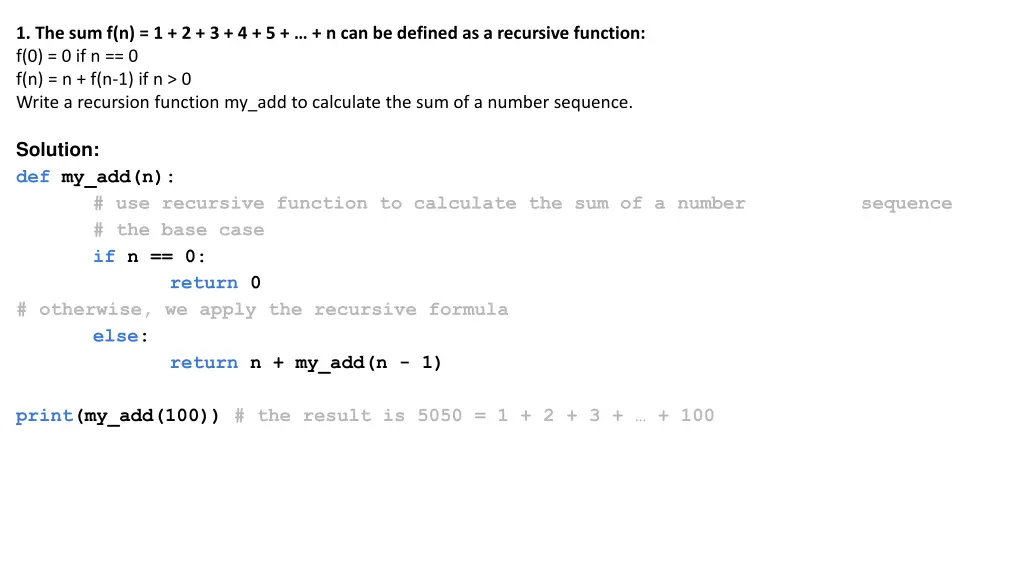 1 the sum f n 1 2 3 4 5 n can be defined 1