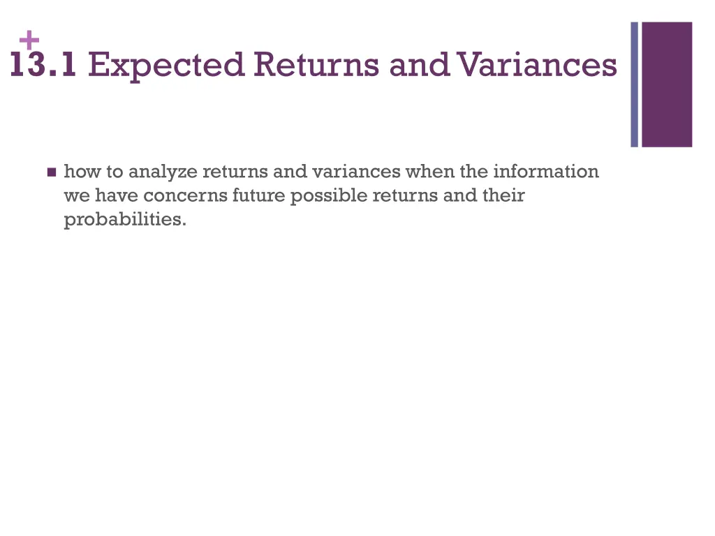 13 1 expected returns and variances