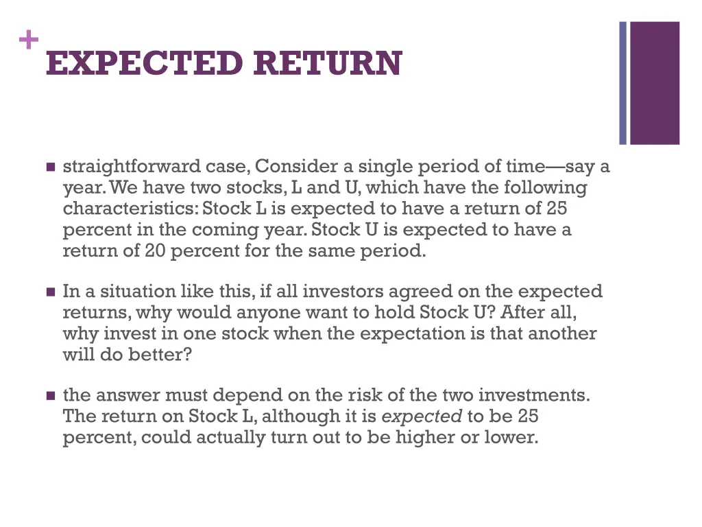 expected return