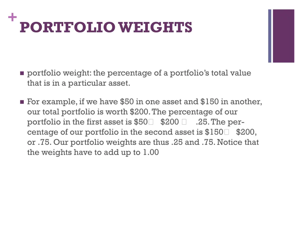 portfolio weights