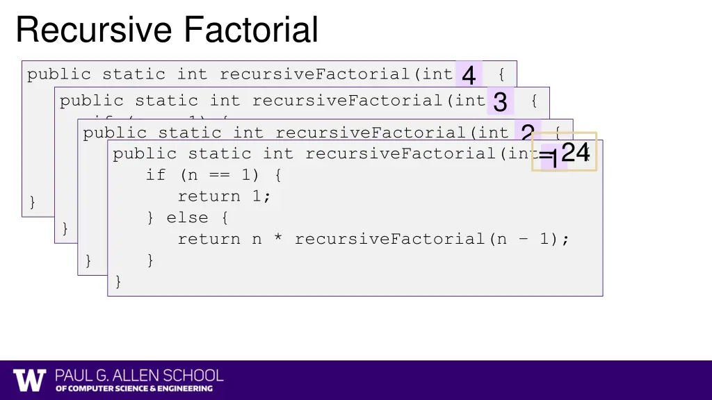 recursive factorial 2