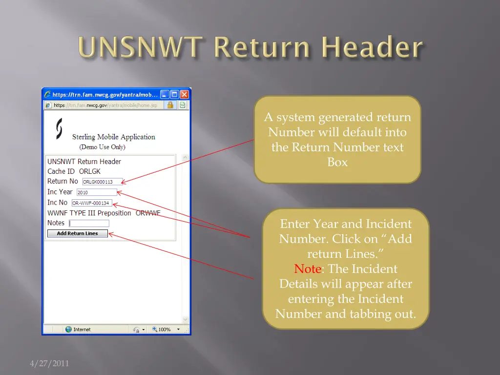 a system generated return number will default