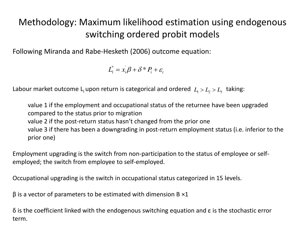 methodology maximum likelihood estimation using