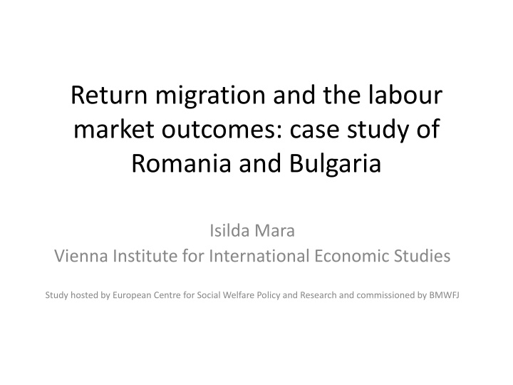 return migration and the labour market outcomes