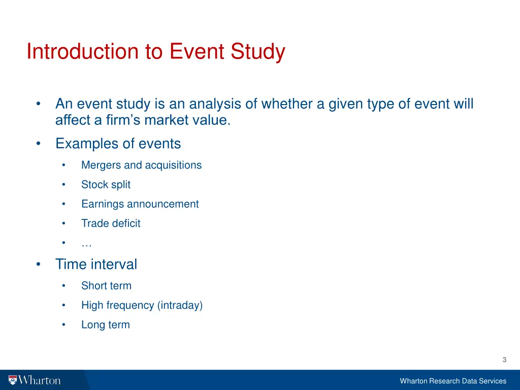 introduction to event study