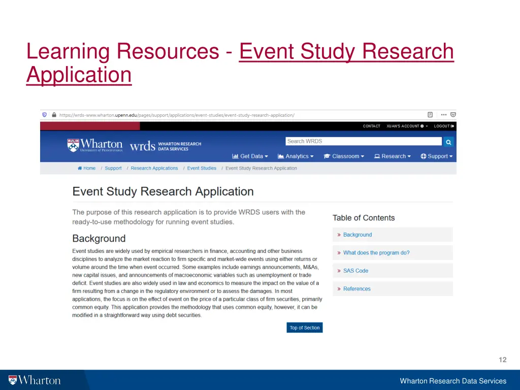 learning resources event study research