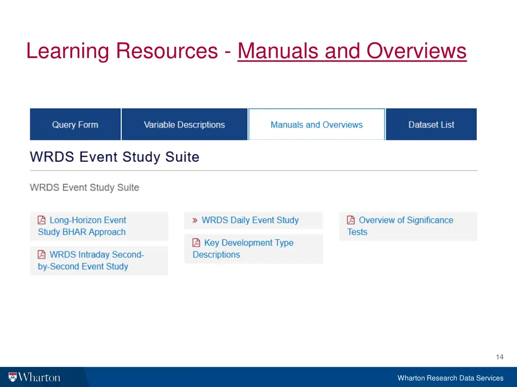 learning resources manuals and overviews