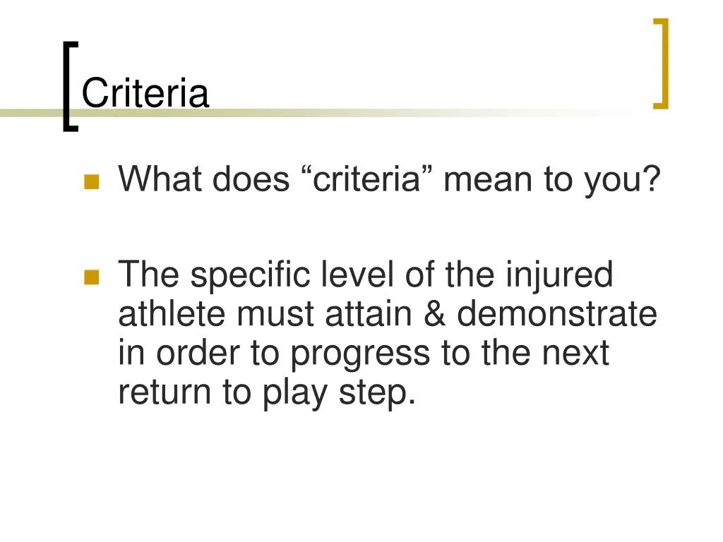 criteria