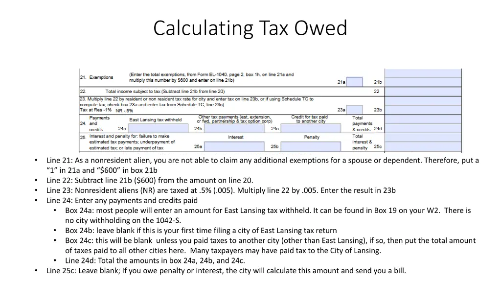 calculating tax owed