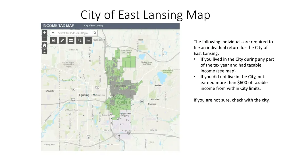 city of east lansing map