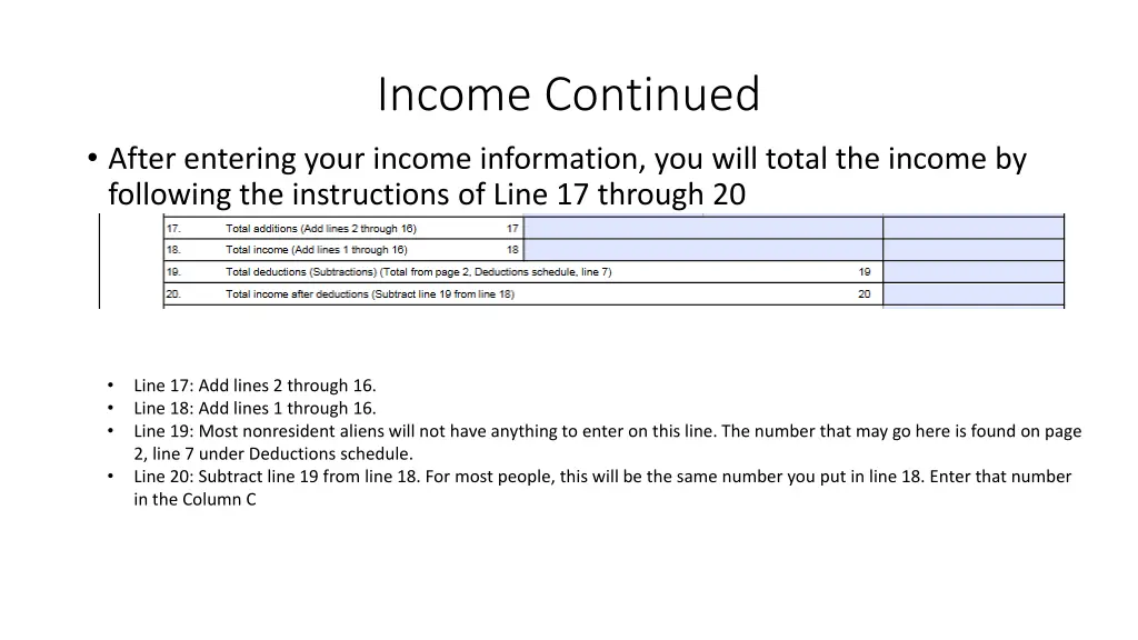 income continued 2