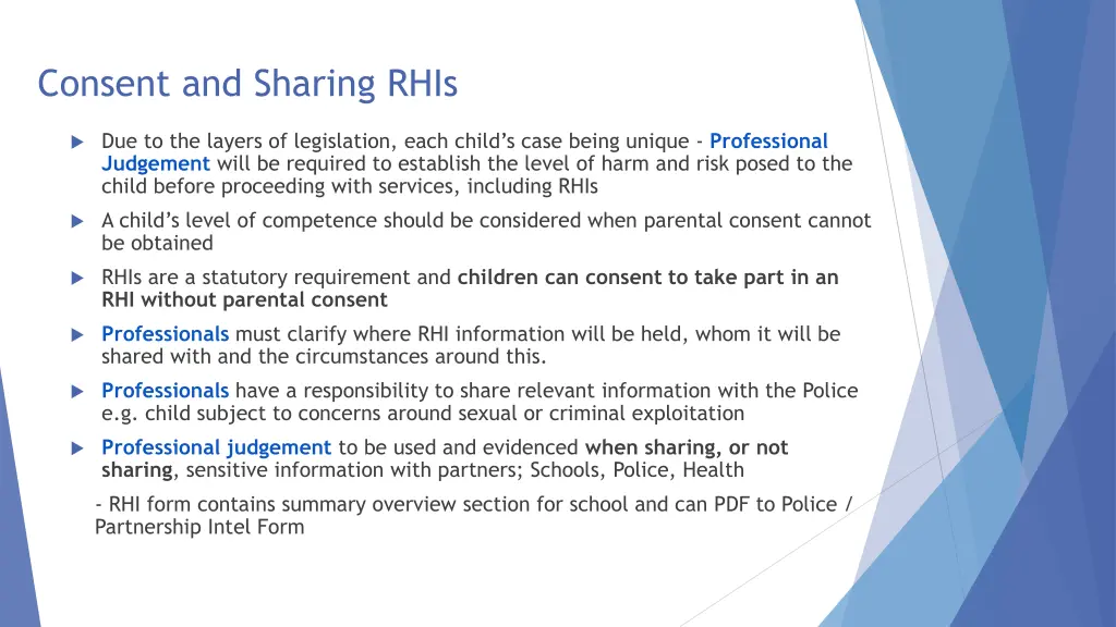 consent and sharing rhis