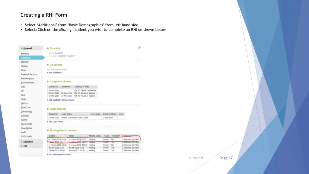 creating a rhi form