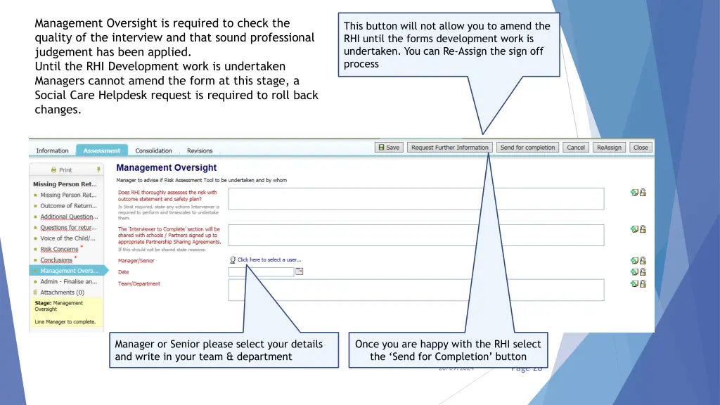 management oversight is required to check