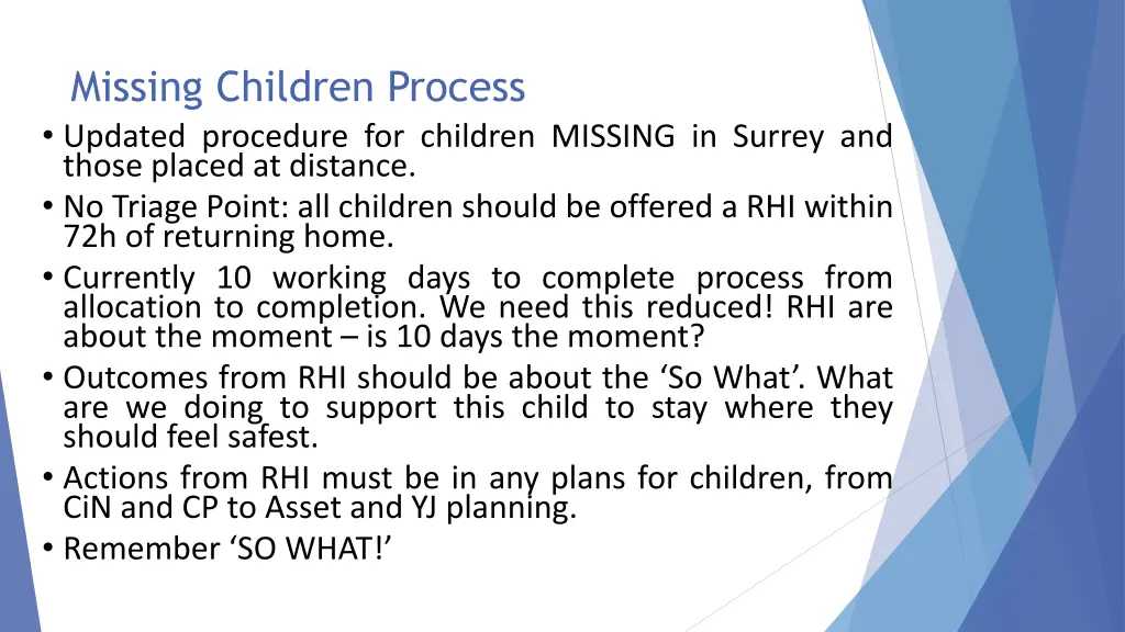 missing children process updated procedure