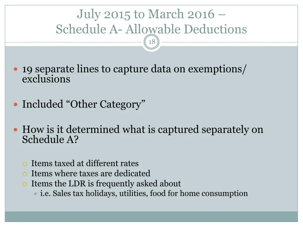 july 2015 to march 2016 schedule a allowable