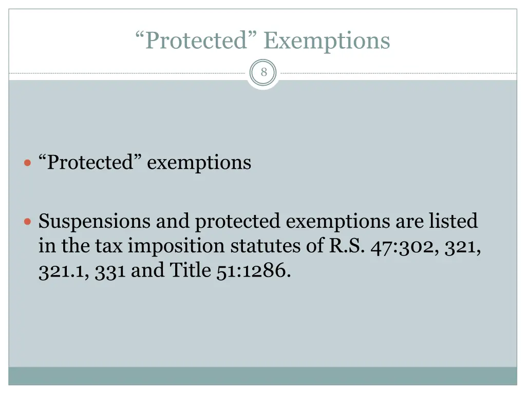 protected exemptions