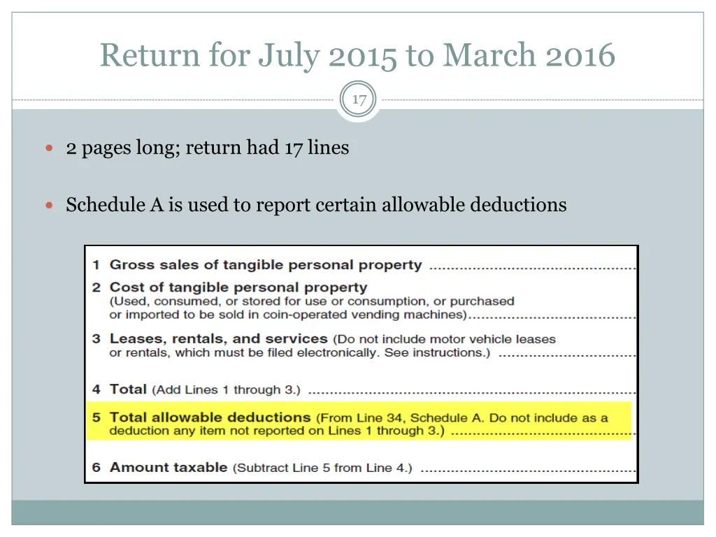 return for july 2015 to march 2016 1