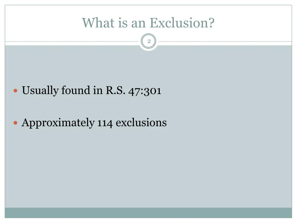 what is an exclusion