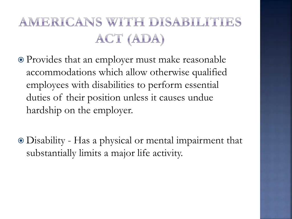 americans with disabilities act ada