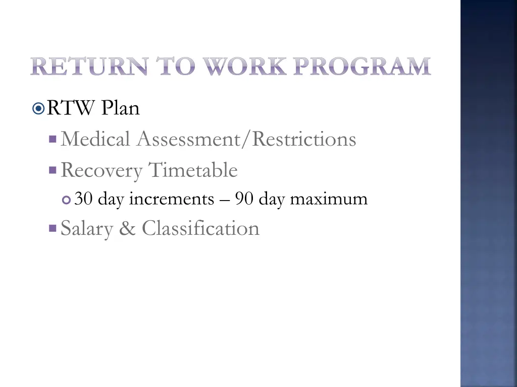 return to work program 1