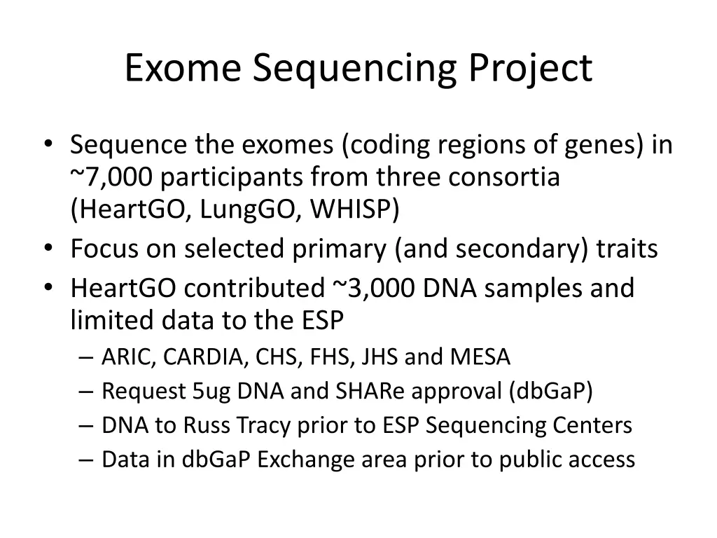 exome sequencing project