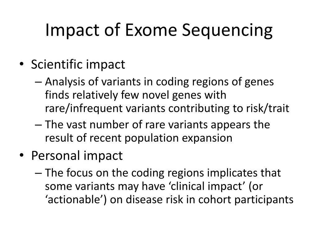 impact of exome sequencing