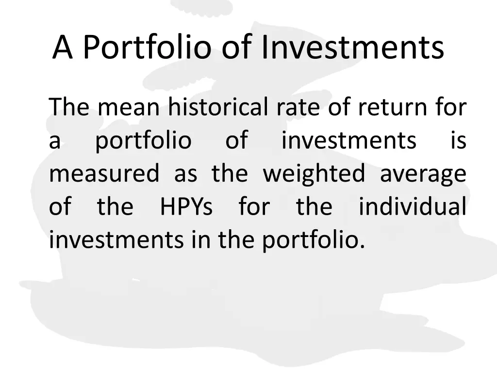 a portfolio of investments