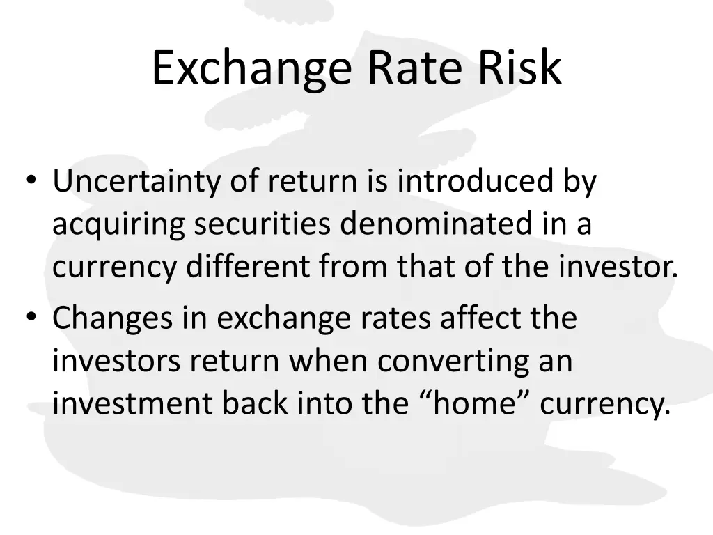 exchange rate risk