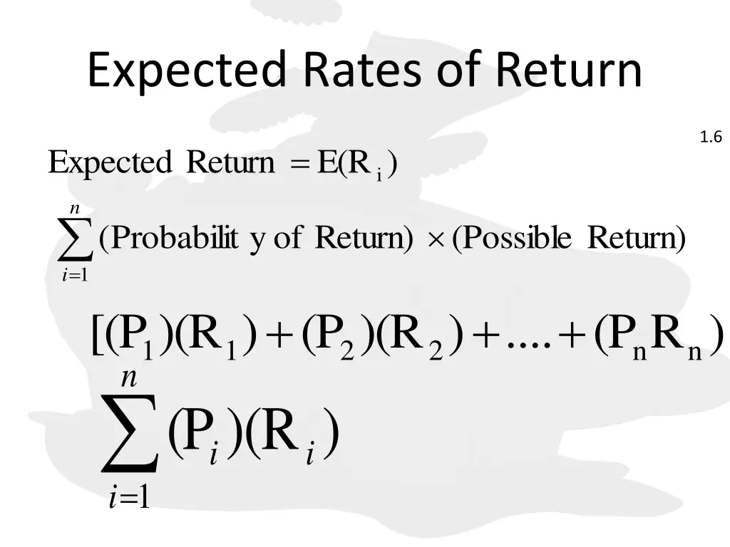 expected rates of return 1