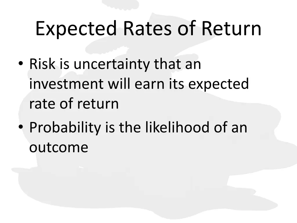 expected rates of return