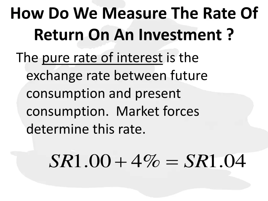 how do we measure the rate of return