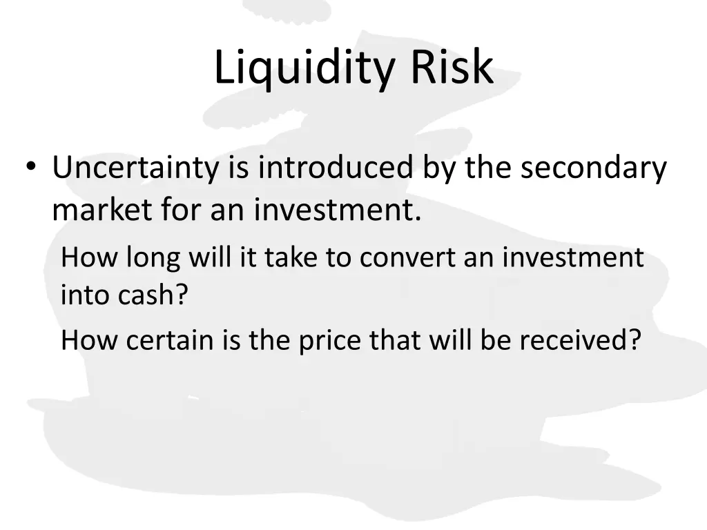 liquidity risk